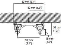 Fixation plafond support double